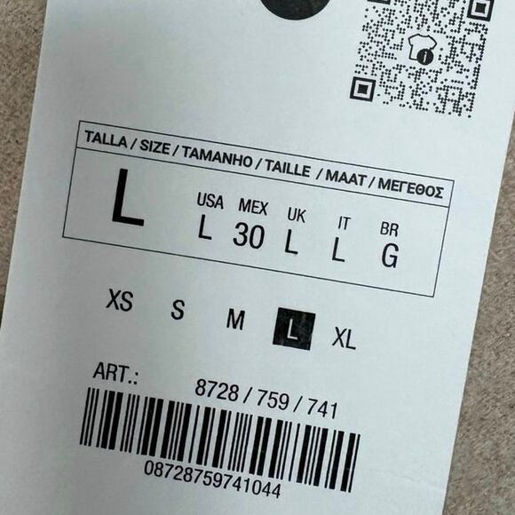 Zara Beige Long Sleeve Midi Dress - Picture 4 of 5